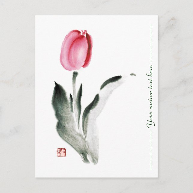 Carte Postale Tulipe à fleur d'encre somi-e orientale classique (Devant)
