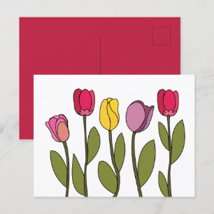 Carte Postale Tulipe Floral Coloré Tulipe