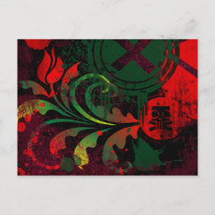 Carte Postale tulipe grunge