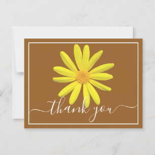 Carte Postale Tulipe Jaune Fond Brun Clair Merci