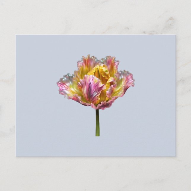Carte Postale Tulipe plissée holographique iridescente (Devant)