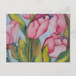 Carte postale Tulipe rose