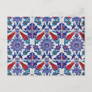Carte Postale Tulipe turque Arabesque orientale Art visuel flora