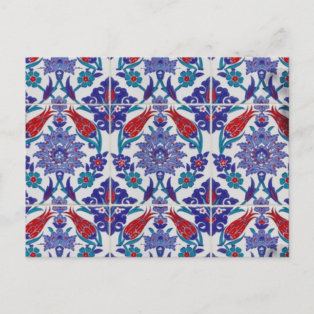 Carte Postale Tulipe turque Arabesque orientale Art visuel flora (Devant)