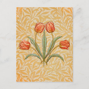 Carte Postale Tulipe Vintage Corail Rustique Caprices Spirales