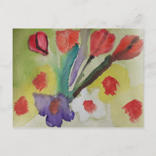 Carte Postale Tulipes Abstraites et fleurs de printemps