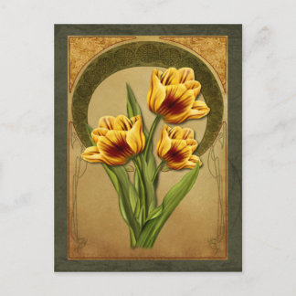 Carte Postale Tulipes Art Déco