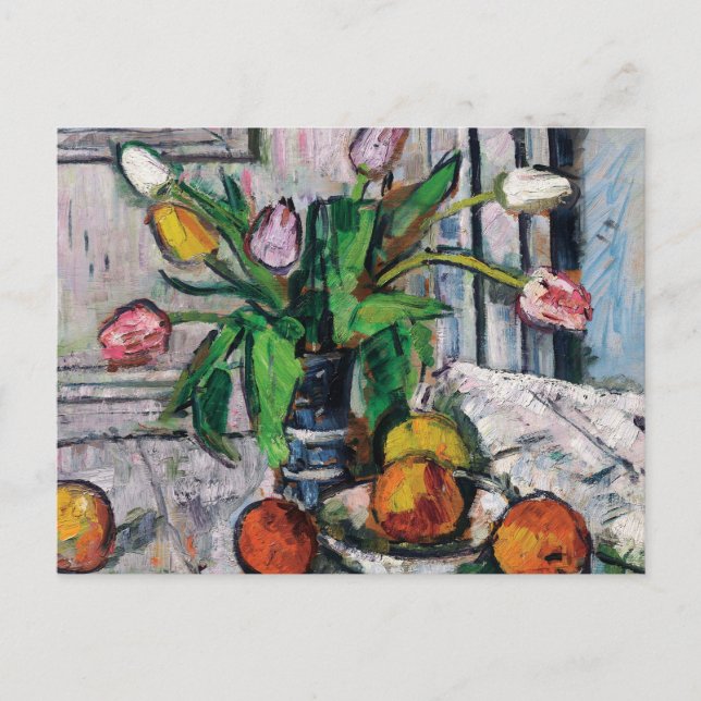 Carte Postale Tulipes dans un vase bleu | George Leslie Hunter (Devant)