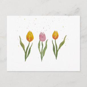 Carte Postale Tulipes d'aquarelle / Aquarell Tulpen