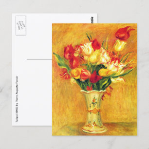 Carte Postale Tulipes de Pierre Renoir, Impressionnisme Vintage