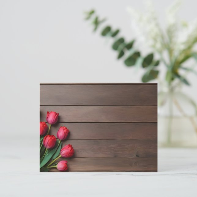 Carte Postale Tulipes de printemps pour la Saint Valentin (Debout devant)