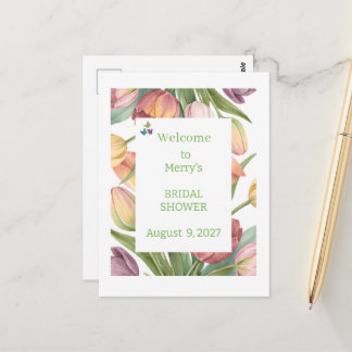 Carte Postale Tulipes élégantes à l'aquarelle