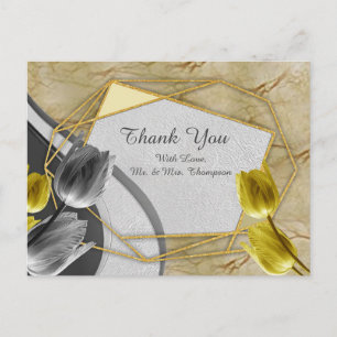 Carte Postale Tulipes gris et jaunes sur texture