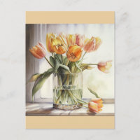 Tulipes jaunes aquarelle