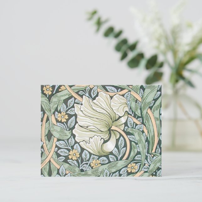 Carte Postale Tulipes Pimpernel Art Botanique de William Morris (Debout devant)