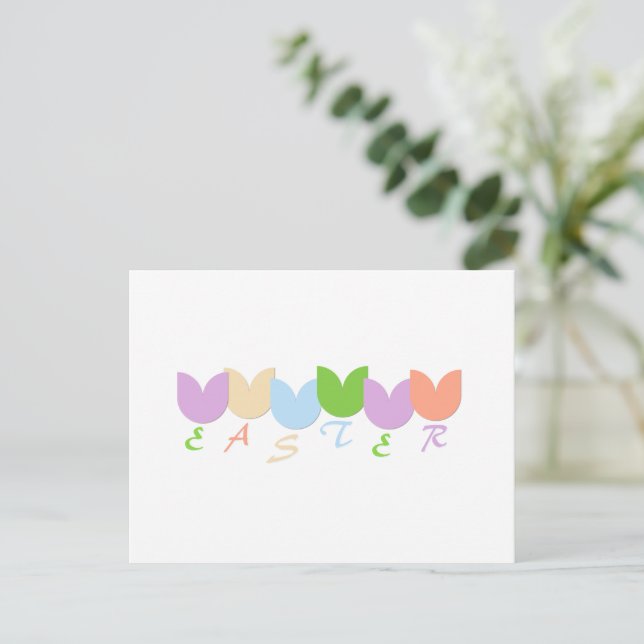 Carte Postale Tulipes Printanières Élégantes Personnalisées, Fêt (Debout devant)