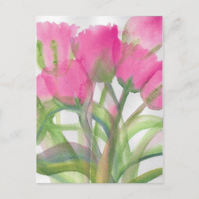 Carte Postale Tulipes roses (Devant)