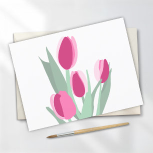 Carte Postale Tulipes roses