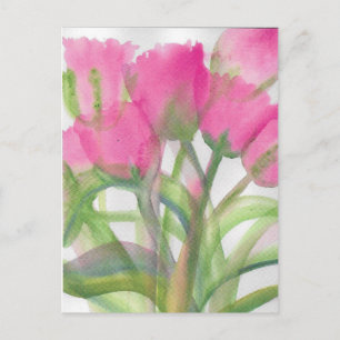 Carte Postale Tulipes roses