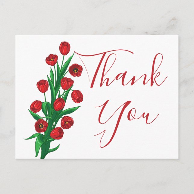 Carte Postale Tulipes rouges Fleurs de Merci Floral (Devant)