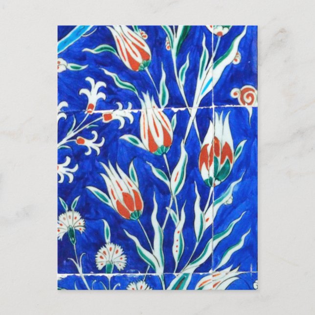 Carte Postale Tulipes sur bleu (Devant)