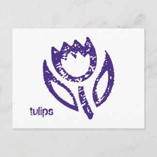 Carte postale Tulipes Tulipe Bleu foncé