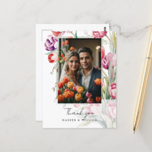 Carte Postale Tulips en cascade photo mariage merci