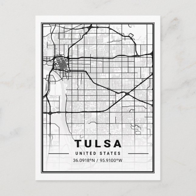 Carte Postale Tulsa Oklahoma USA Travel City Map (Devant)