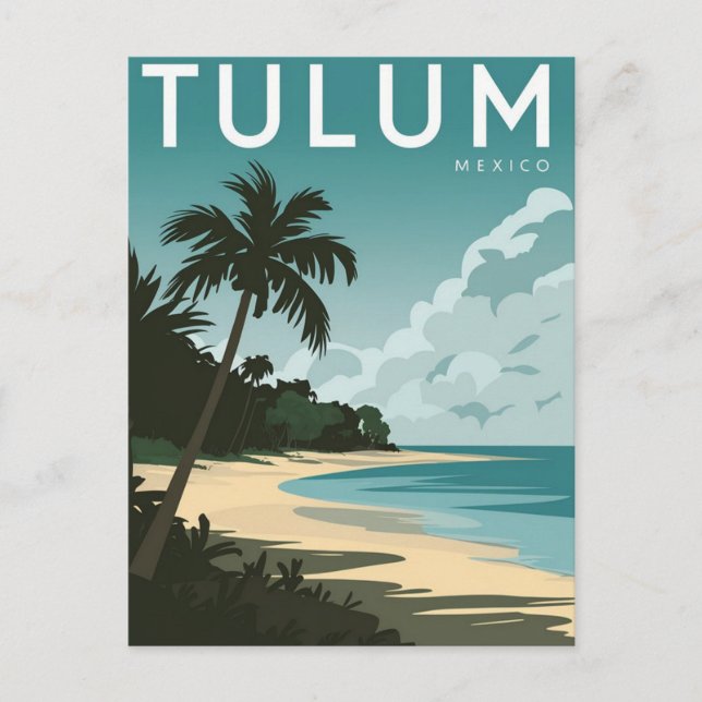 Carte Postale Tulum Beach, Mexique Vintage Retro (Devant)