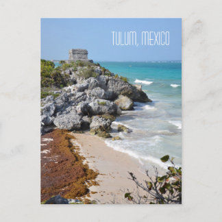 Carte Postale Tulum Mayan Ruines Scène Mexique Voyage Souvenir