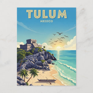Carte Postale Tulum Mexique Aquarelle