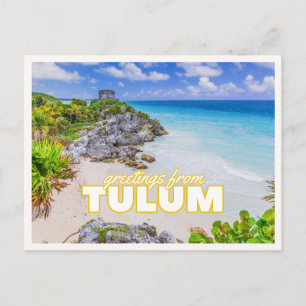 Carte Postale Tulum Mexique Cancun Ruines Plage Tropicale Vintag