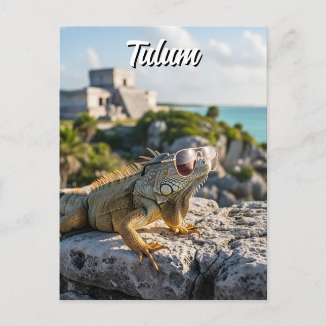 Carte Postale Tulum Mexique Voyage Iguana (Devant)