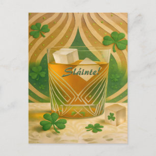 Carte Postale Tumbler pour Whiskey Irlandais "Sláinte!"
