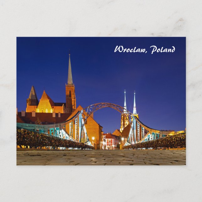 Carte postale Tumski Bridge Wroclaw Pologne (Devant)