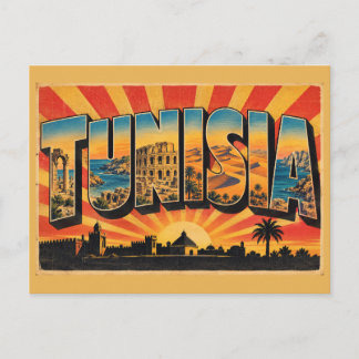 Carte Postale Tunisie Arène Dunes Côte Voyage Vintage