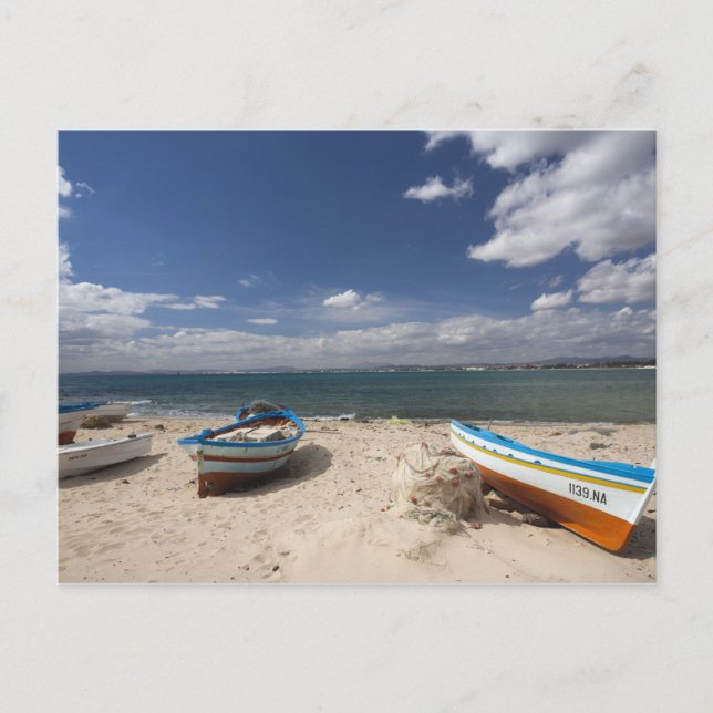 Carte Postale Tunisie, Cap Bon, Hammamet, bateaux de pêche sur (Devant)