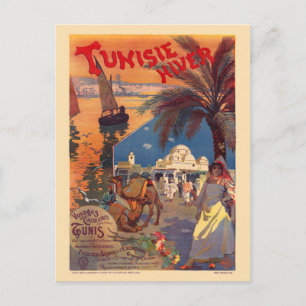 Carte Postale Tunisie Poster vintage 1899