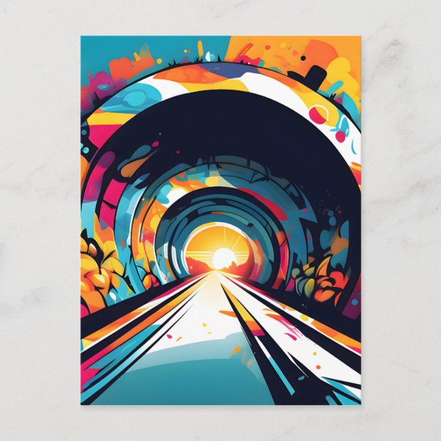 Carte Postale Tunnel Avec Graffiti Art (Devant)