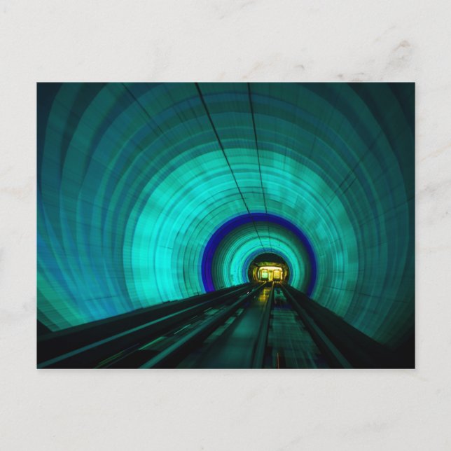 Carte Postale Tunnel ferroviaire bleu, Singapour (Devant)