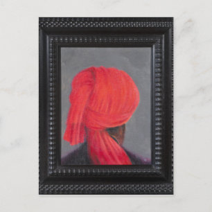 Carte Postale Turban rouge sur Gris 2014 (encadré)