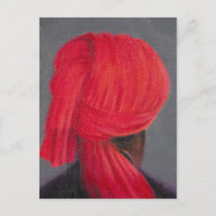 Carte Postale Turban rouge sur le gris 2014