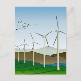 Carte Postale Turbines éoliennes