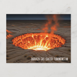 Carte Postale Turkménistan Darvaza Gaz Crater Voyage