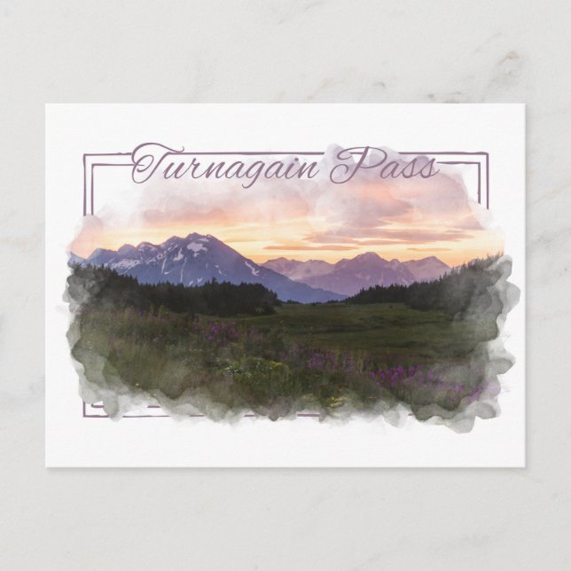Carte postale Turnagain Pass Alaskan Watercolor (Devant)