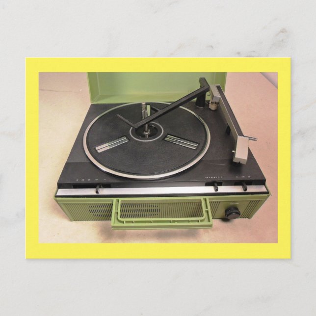 Carte Postale Turntable Record Player Retro Tech (Devant)