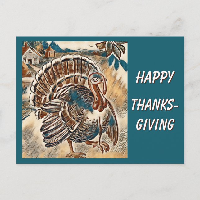 Carte postale turque Thankesgiving moderne (Devant)