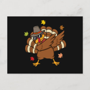 Carte Postale Turquie Dabbing Drôle Thanksgiving Famille Hommes 
