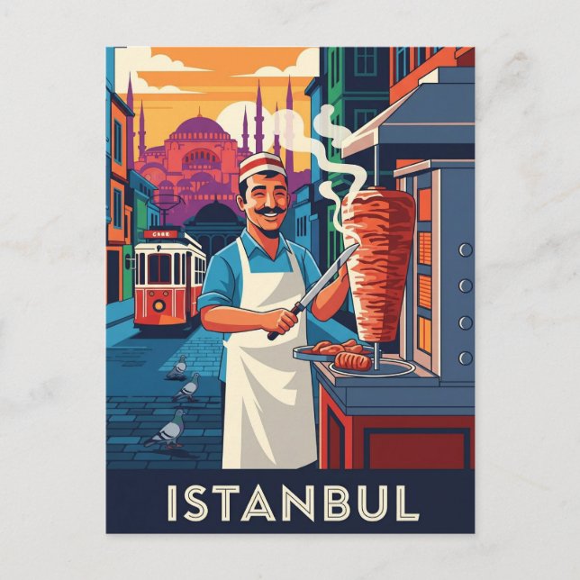 Carte Postale Turquie Istanbul Kebab Vendeur rue (Devant)