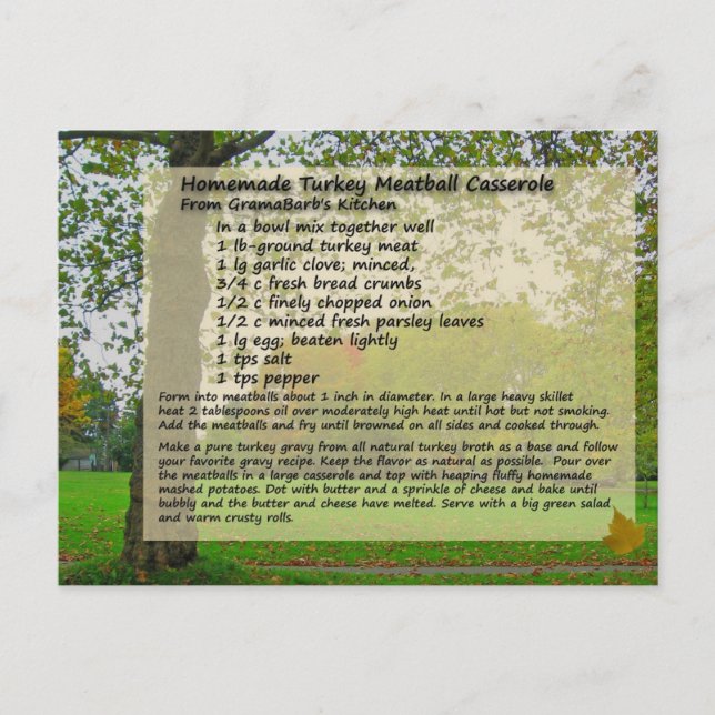 Carte postale Turquie Meatball Casserole (Devant)